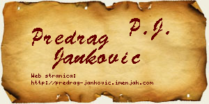Predrag Janković vizit kartica